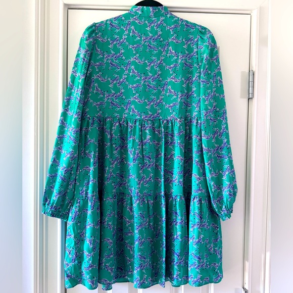 Lilly Pulitzer Winona Dress SZ S Everglades Green Heebee Zeebees - Picture 6 of 15